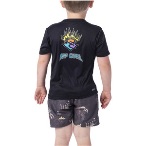 2020 Rip Curl Toddler Boys Search Short Sleeve Rash Vest WLY9BO - Black