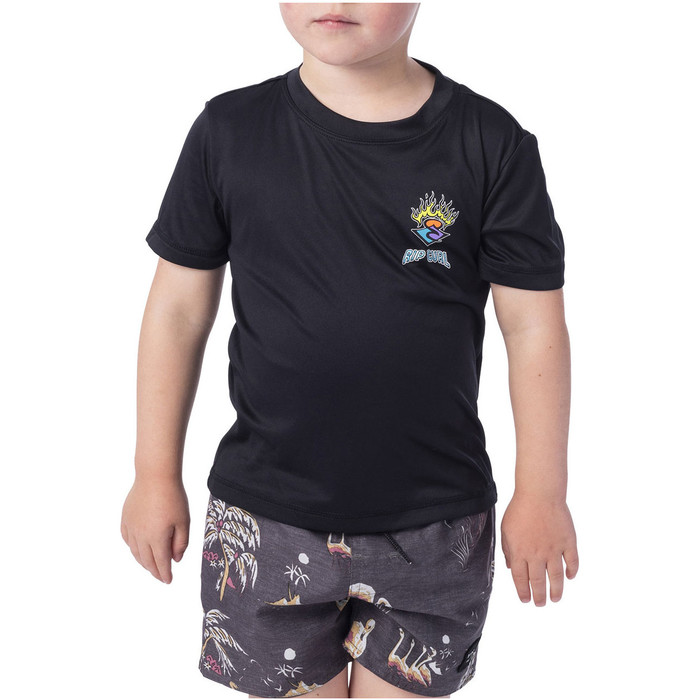 2020 Rip Curl Toddler Boys Search Short Sleeve Rash Vest WLY9BO - Black