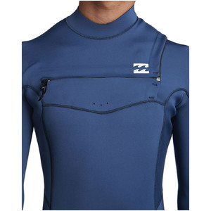 2020 Billabong Mens Furnace Absolute 3/2mm Chest Zip Wetsuit S43M54 - Blue Indigo
