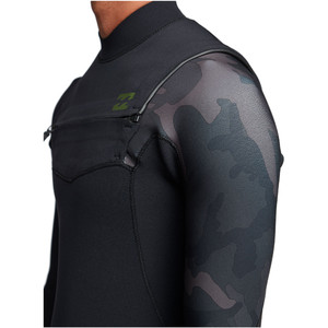 2020 Billabong Mens Furnace Comp 3/2mm Chest Zip Wetsuit S43M50 - Black Camo
