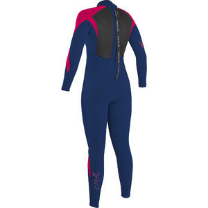 2020 O'Neill Youth Girls Epic 4/3mm Back Zip GBS Wetsuit 4216G - Navy / Berry