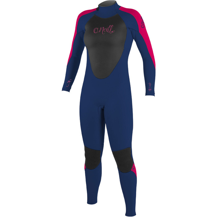 2020 O'Neill Youth Girls Epic 4/3mm Back Zip GBS Wetsuit 4216G - Navy / Berry