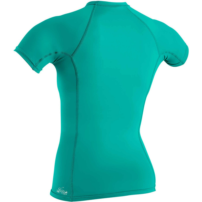 2022 O'Neill Womens Basic Skins Short Sleeve Crew Rash Vest 3548 - Light Aqua