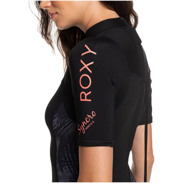 2020 Roxy Womens 2mm Syncro Back Zip Spring Shorty Wetsuit Erjw503007 Black Wetsuit Outlet 