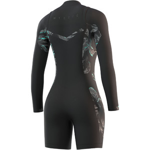 2021 Mystic Womens Dazzled 3/2mm Long Sleeve Shorty Wetsuit 210116 - Black