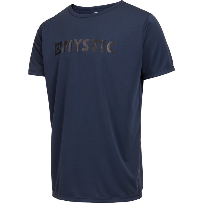 2022 Mystic Mens Star Short Sleeve Quickdry Rash Vest 35001220287 - Night Blue