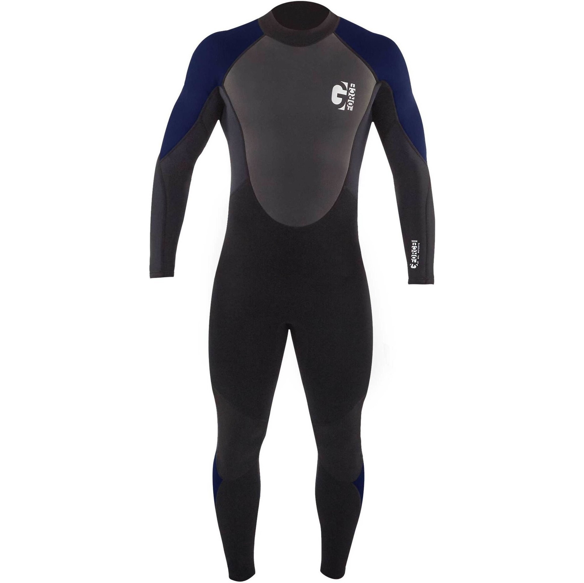 2024 Gul Mens G-Force 3mm Back Zip Flatlock Wetsuit GF1305-B7 - Black ...