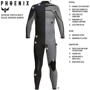 2023 Xcel Mens Phoenix 4/3mm Chest Zip Wetsuit MN43GBX0B - Black / Green Camo