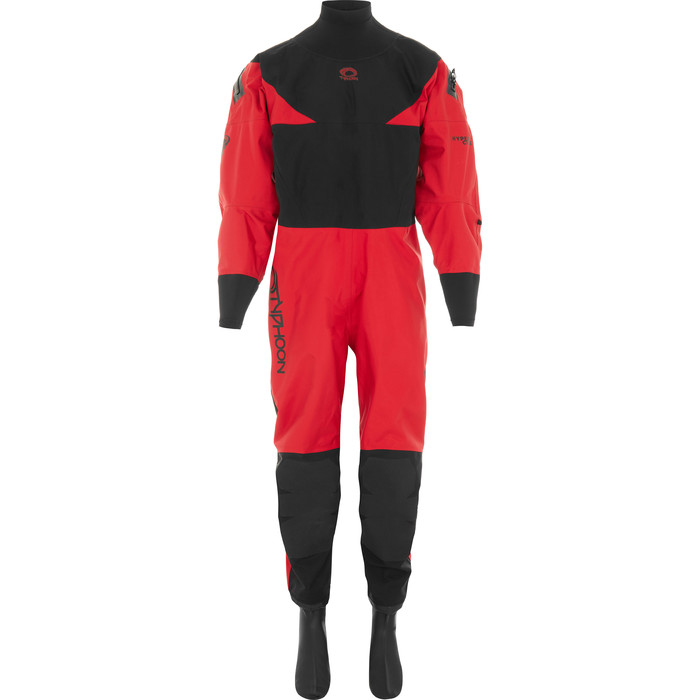 2021 Typhoon Hypercurve 4 Back Zip Drysuit & Underfleece 100179 - Red / Black