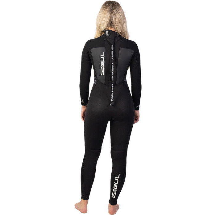 2024 Gul Womens Response 3/2mm Back Zip Wetsuit RE1319-C1 - Black ...