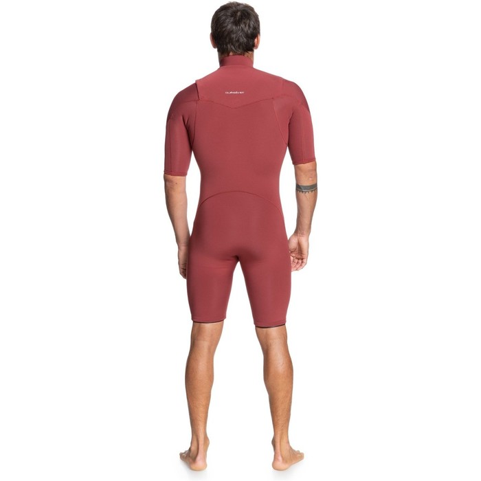 2022 Quiksilver Mens Everyday Sessions 2mm Chest Zip Shorty Wetsuit EQYW503026 - Oxblood Red
