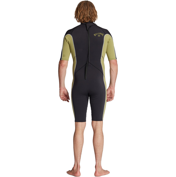 2023 Billabong Mens Absolute 2/2mm Back Zip Shorty Wetsuit ABYW500117 - Cactus