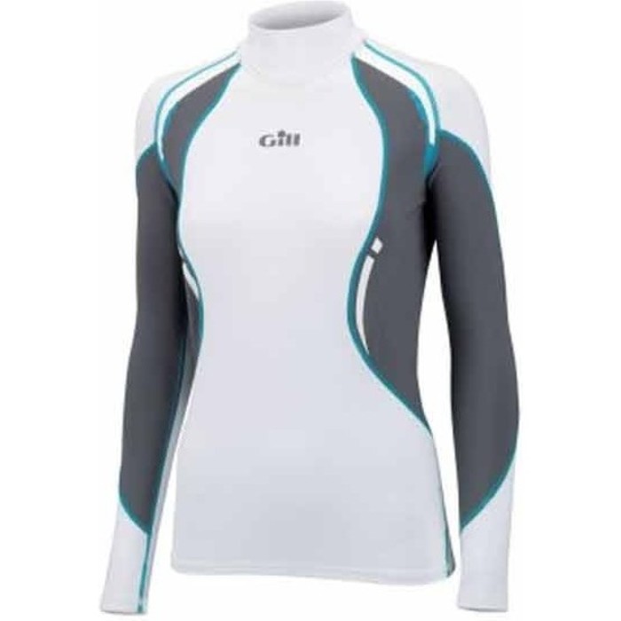 2014 Gill Womens UV Sport L/S Rash Vest White/Ash 4420W