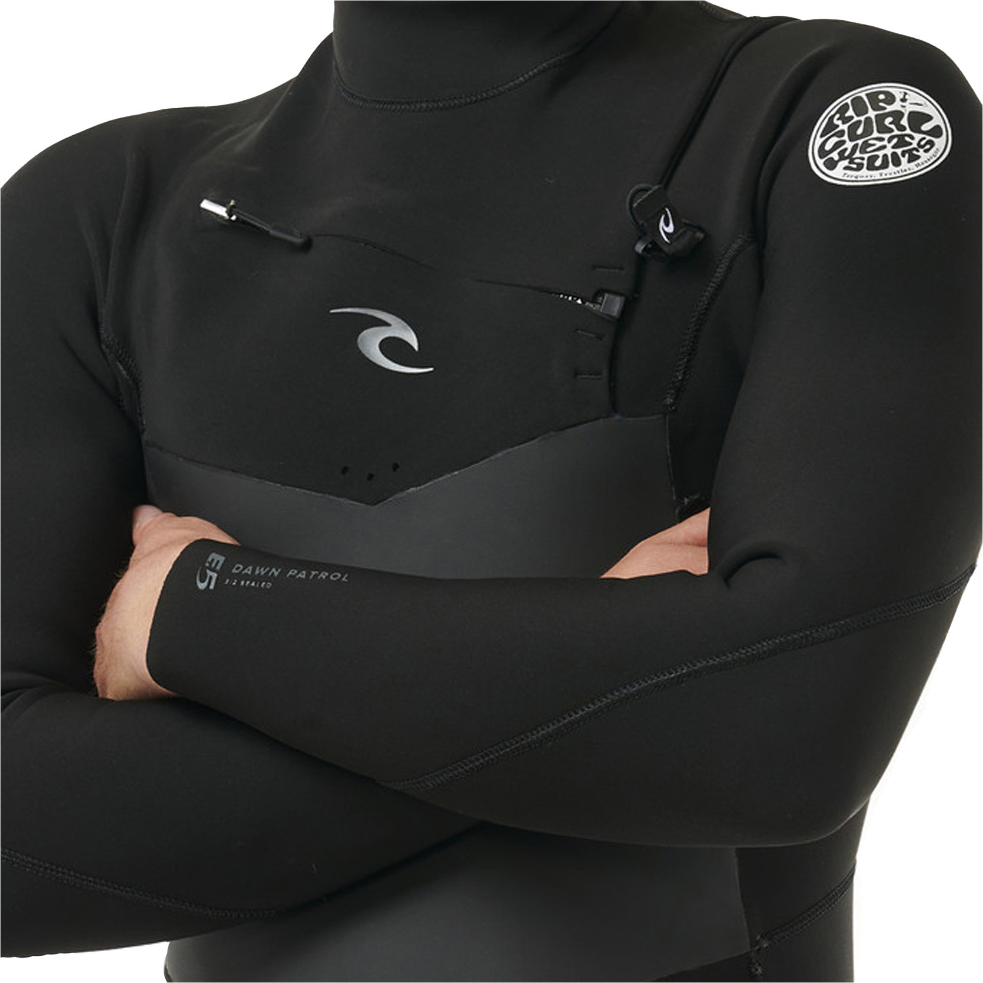 Combinaison De Surf Rip Curl Flashbomb 5/3 Mm - Zip Poitrine - Homme - Noir - Conçue Pour L'eau Froide