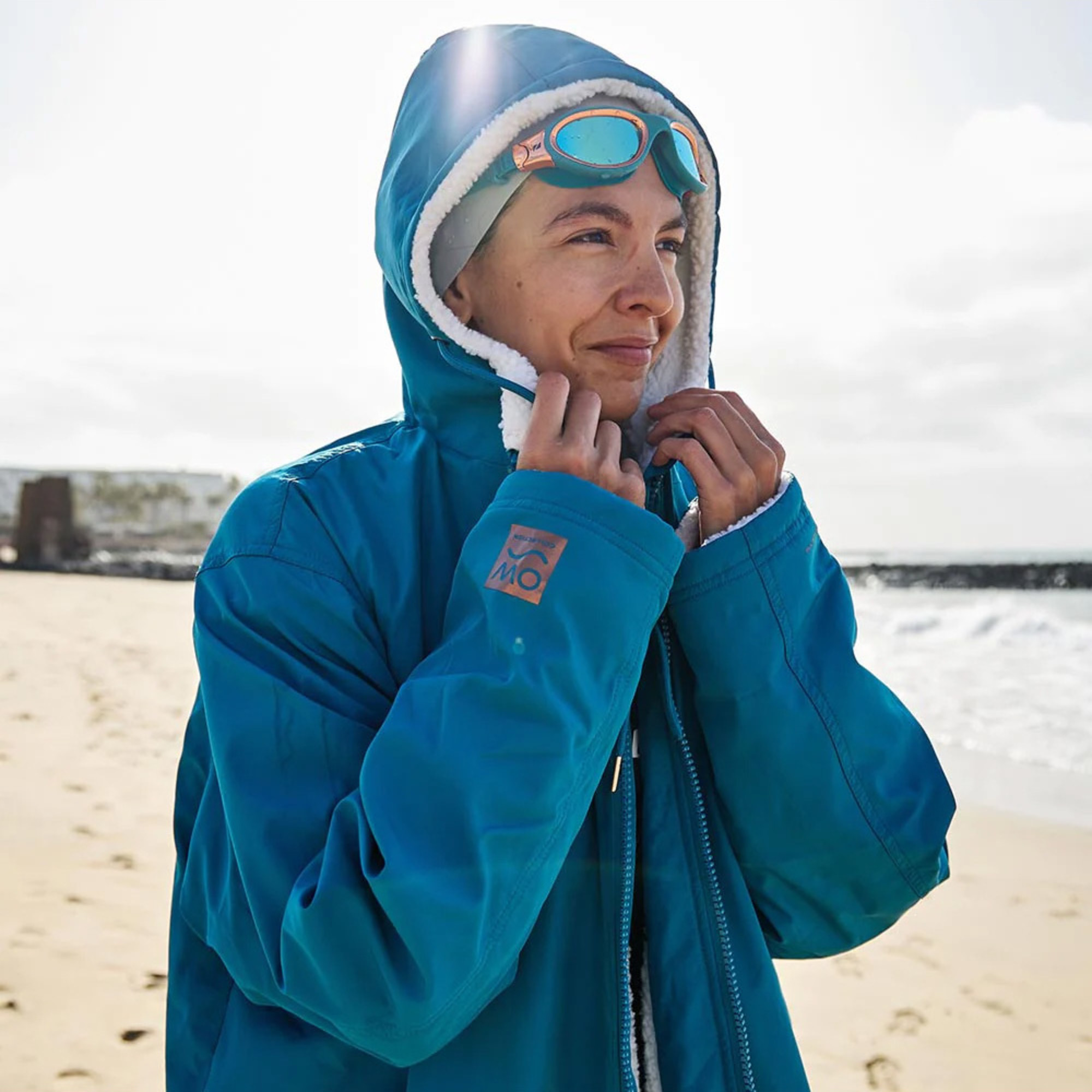 Zone3 Recycled Parka Changing Robe CW23URPC - Teal / Cream / Copper ...
