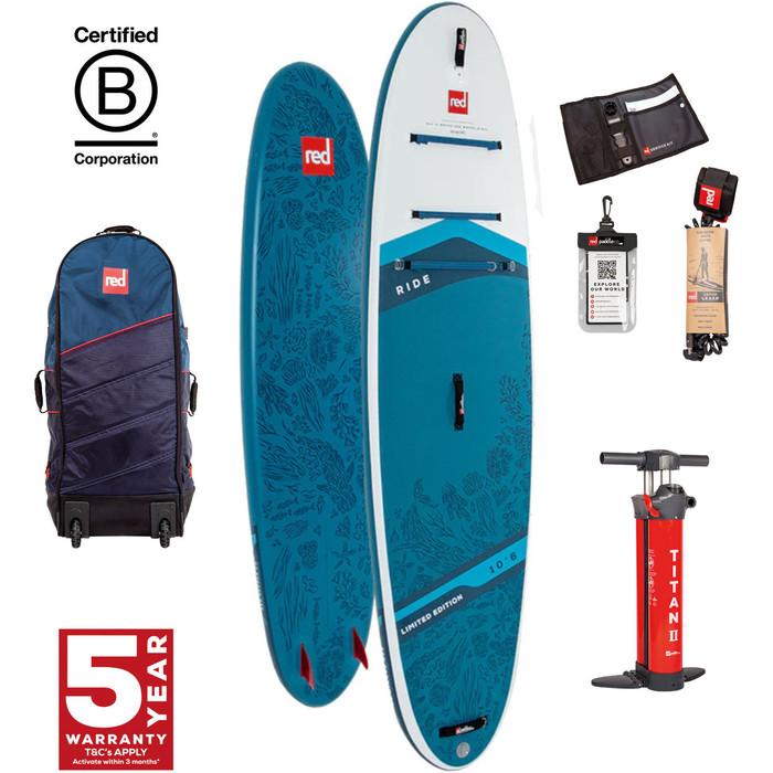 2024 Red Paddle Co 10'6'' Limited Edition Ride MSL Stand Up Paddle Board, Bag & Pump 0001-001-001-0100 Blue