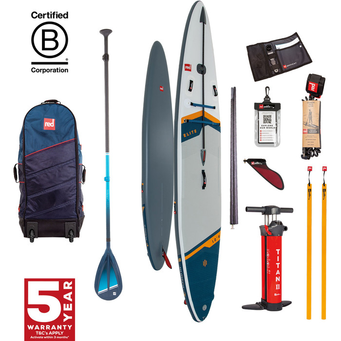2024 Red Paddle Co 12'6'' Elite MSL Stand Up Paddle Board, Bag, Pump & Hybrid Tough Paddle 001-001-003-0037 - White