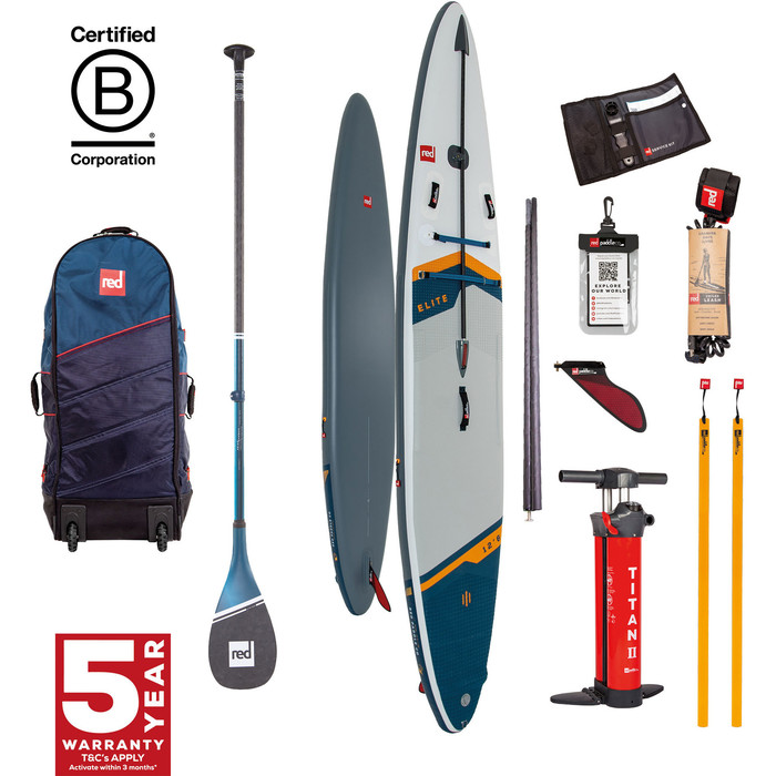 2024 Red Paddle Co 12'6'' Elite MSL Stand Up Paddle Board, Bag, Pump & Prime Lightweight Paddle 001-001-003-0037 - White