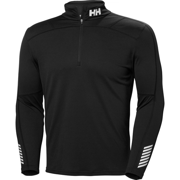 2019 Helly Hansen Mens Lifa Active 1/2 Zip Long Sleeve Base Layer Black 48309