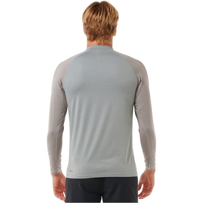 2025 Rip Curl Mens Shock Long Sleeve Rash Vest 146MRV - Light Grey Marl ...