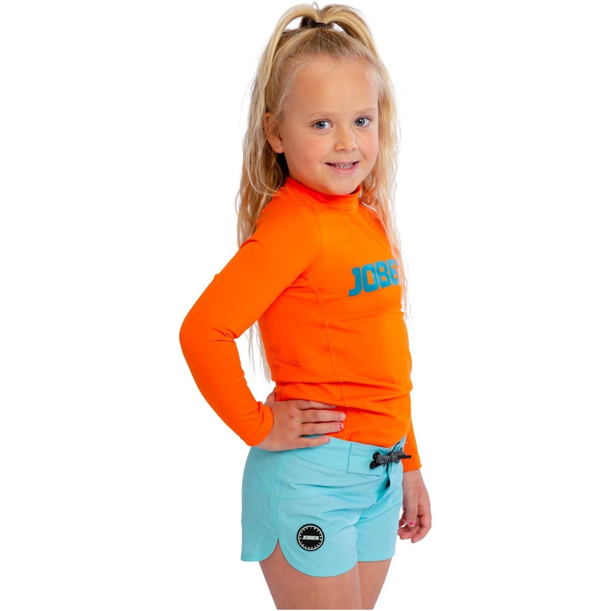 2024 Jobe Junior Long Sleeve Rash Vest 544223001 Fire Orange
