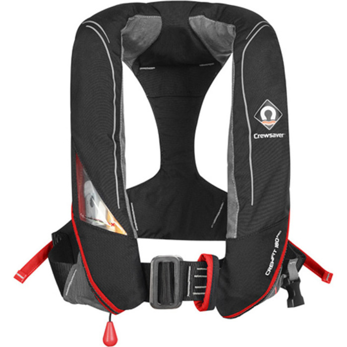 2022 Crewsaver Crewfit 180N Pro Automatic Harness Lifejacket Black / Red 9025BRA