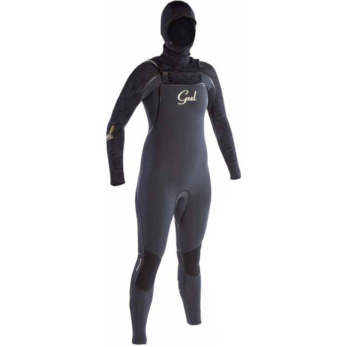 Gul Ladies Viper 6/5/4mm Fixed Hood Wetsuit Black / Graphite VR1226