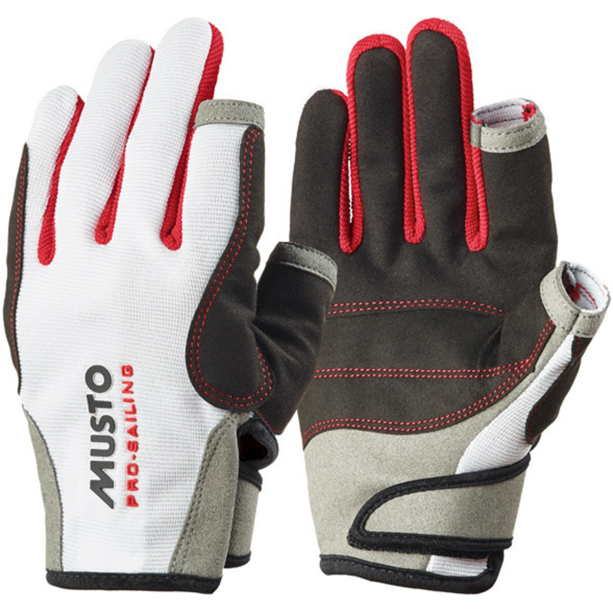 Musto Essential Sailing Long Finger Gloves in White AS0803 Sailing Accessories Wetsuit Outlet