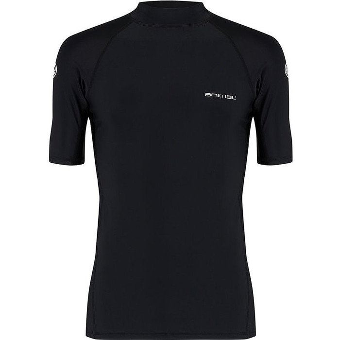 Animal Loet Short Sleeve Rash Vest Black CL8SN020