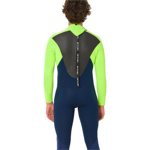 2019 Animal Mens Lava 5/4/3mm Back Zip GBS Wetsuit Navy / Lime AW9WQ006