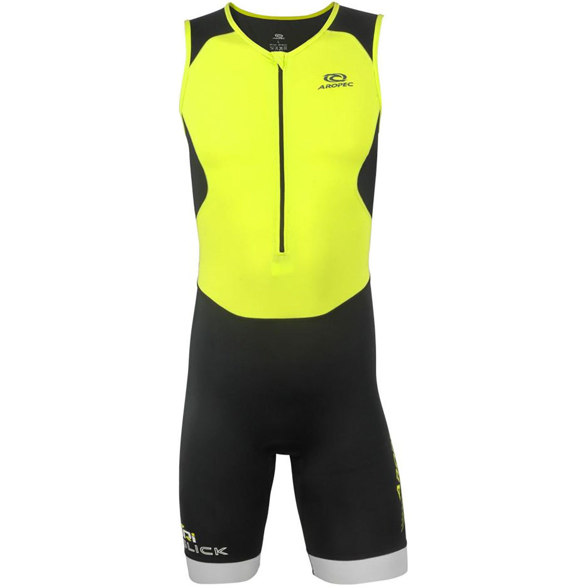 2019 Aropec Mens Tri Slick Lycra Triathlon Suit Black Yellow Ss3ts115m