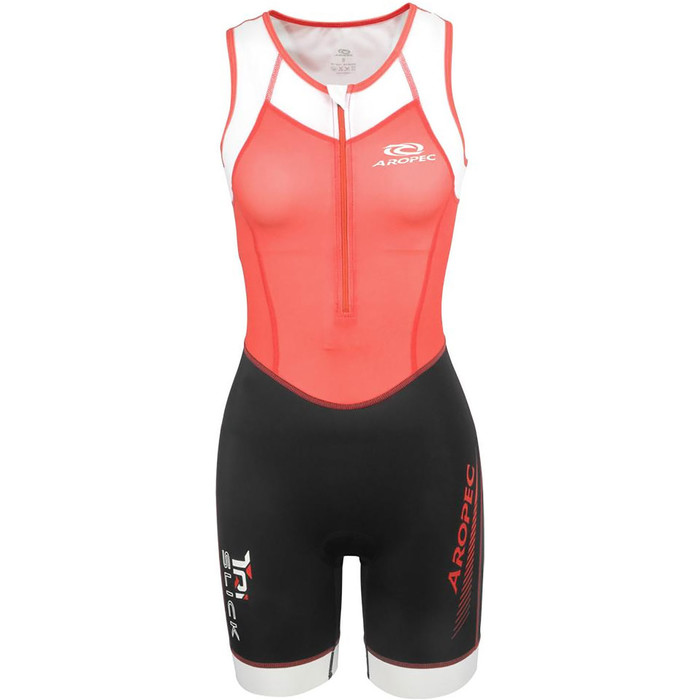 2019 Aropec Womens Tri-Slick Lycra Triathlon Suit Black Coral S3TS115W