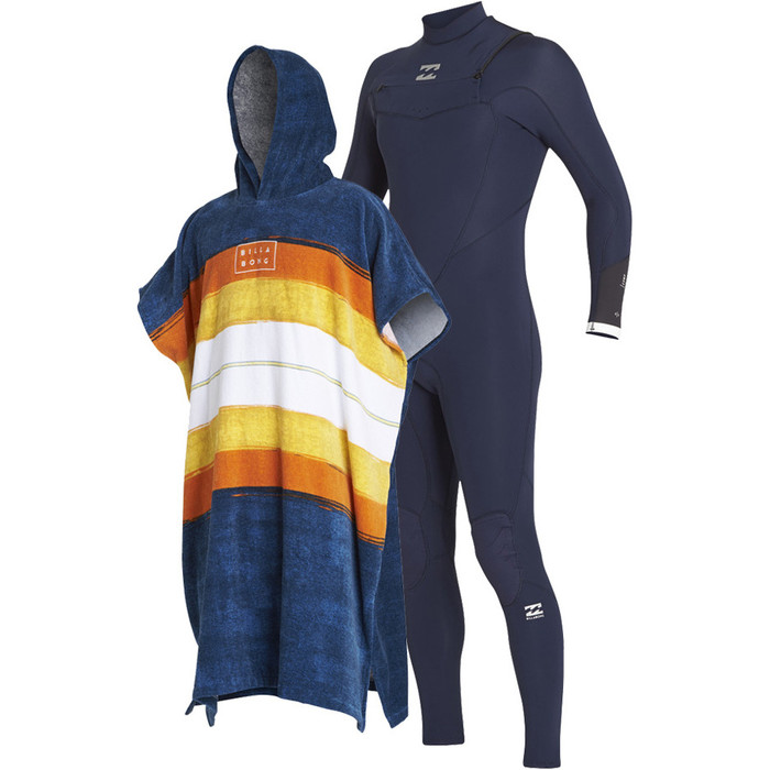 Billabong Absolute Comp 4/3mm Chest Zip Wetsuit & Poncho / Changing Robe