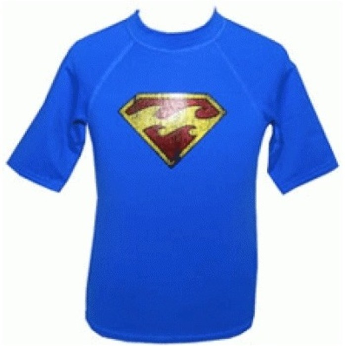 Billabong Hero Kids Junior Short Sleeve Rash Vest BLUE - 2ND