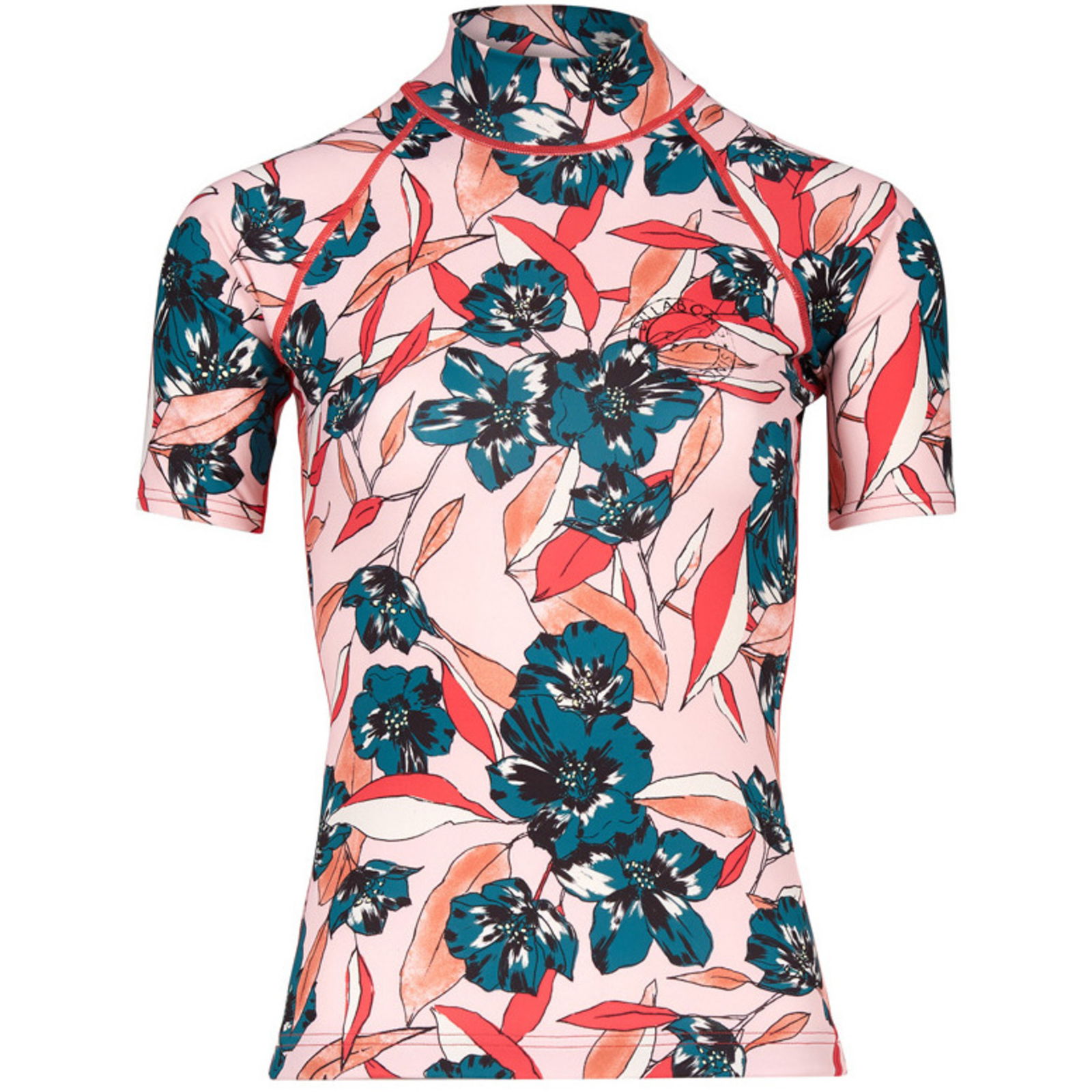 Billabong Womens Flower Short Sleeve Rash Vest BLUSH H4GY03 Wetsuits Rash Wetsuit Outlet