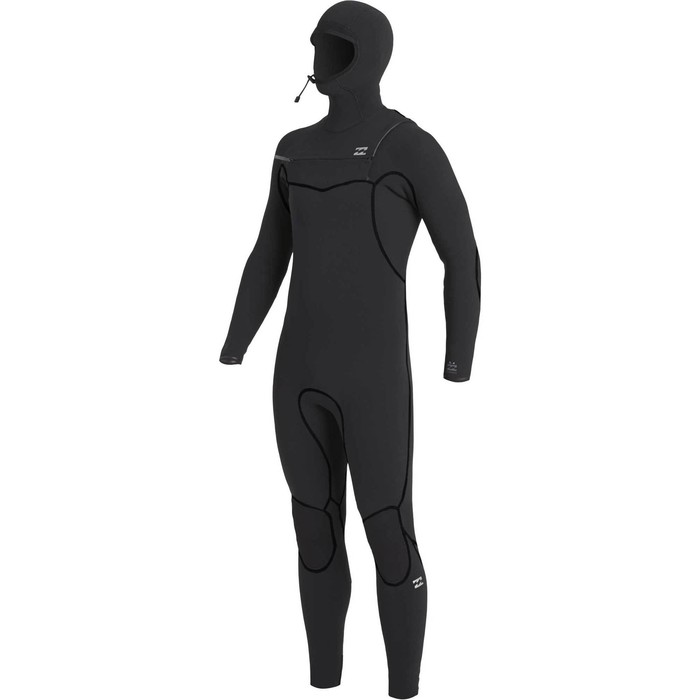 2020 Billabong Mens Furnace 5/4mm Chest Zip Hooded Wetsuit U45M52 - Black