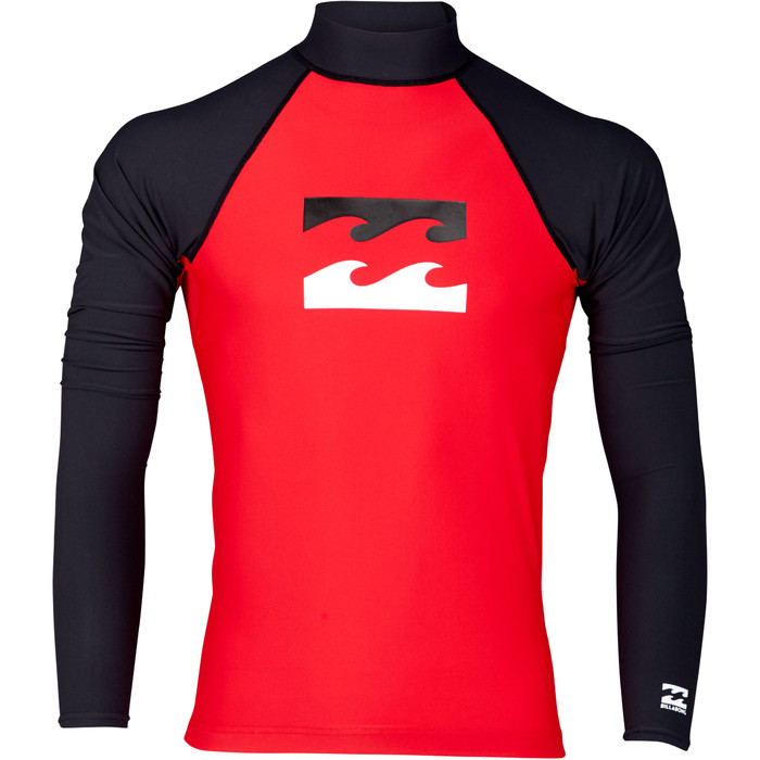 2019 Billabong Mens Team Wave Long Sleeve Rash Vest Red N4MY07