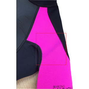 Billabong Ladies Launch 2mm Back Zip Shorty Black / Hot Pink S42G03 - 2ND