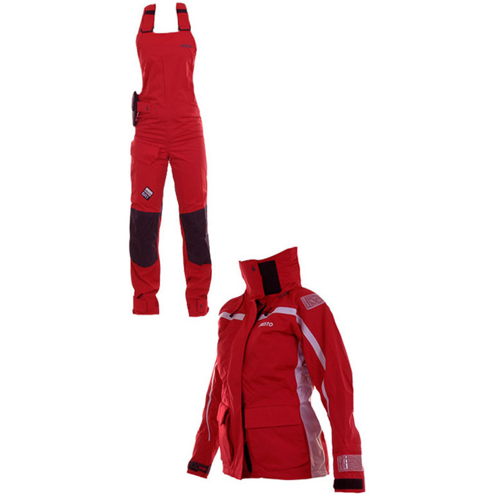 Musto BR1 LADIES Channel Jacket SB129W3 & Trouser SB123W4 Combi Set in RED/PLATINUM - NEW STYLE
