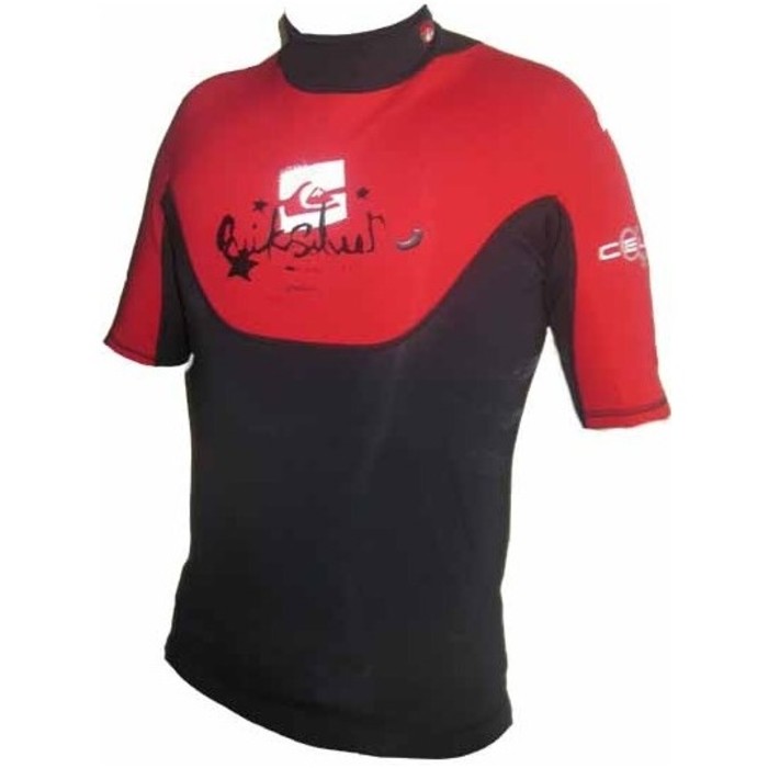 Quiksilver Cell 1mm Short Sleeved Neoprene Top Red / Black CL82A
