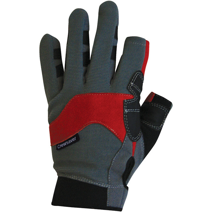 Crewsaver Junior Summer Three Finger Glove Grey / Red 6322