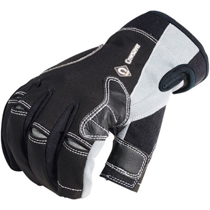 2022 Crewsaver Long Three Finger Gloves Black 6951