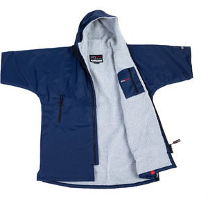 2021 Dryrobe Advance Junior Short Sleeve Premium Outdoor Changing Robe / Poncho DR100 - Navy / Grey