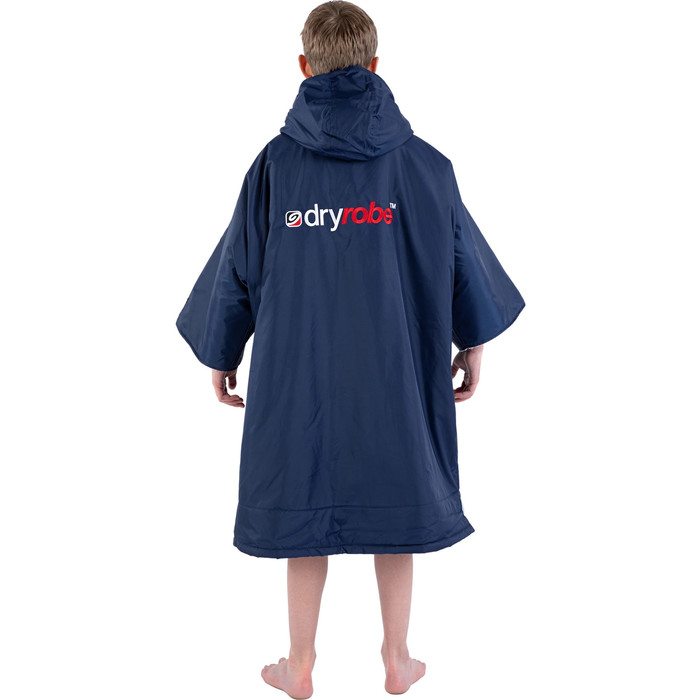 2021 Dryrobe Advance Junior Short Sleeve Premium Outdoor Changing Robe / Poncho DR100 - Navy / Grey