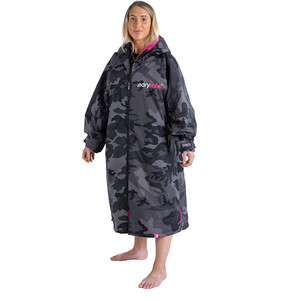 2023 Dryrobe Advance Long Sleeve Premium Outdoor Changing Robe DR104 Black / Camo / Pink