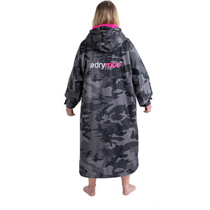 2023 Dryrobe Advance Long Sleeve Premium Outdoor Changing Robe DR104 Black / Camo / Pink