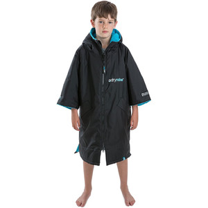 2024 Dryrobe Advance Short Sleeve Premium Outdoor Changing Robe / Poncho DR100 - Black / Blue