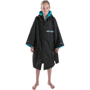 2024 Dryrobe Advance Short Sleeve Premium Outdoor Changing Robe / Poncho DR100 - Black / Blue