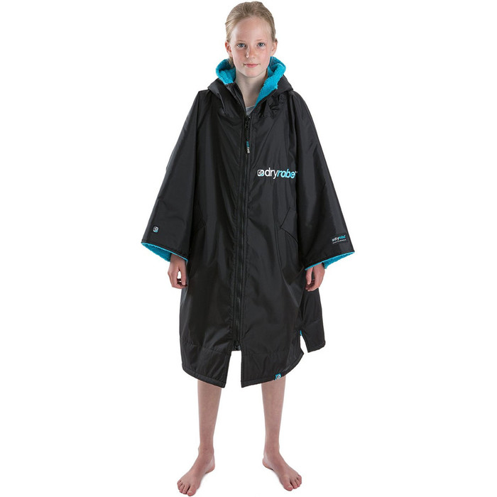 2021 Dryrobe Advance Short Sleeve Premium Outdoor Changing Robe / Poncho DR100 - Black / Blue