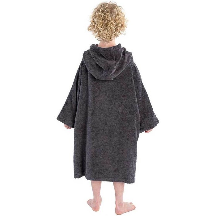 2024 Dryrobe Junior Organic Cotton Hooded Towel Change Robe V3OCT - Slate Grey